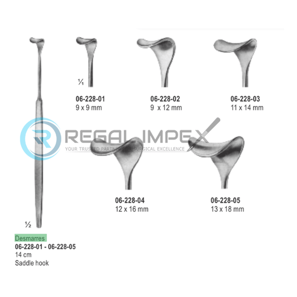Surginstruments Desmarres Eyelid Retractor – Size 2, 14cm Length, 13mm Blade, Stainless Steel (German Grade)