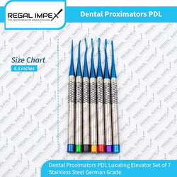 7-Piece Blue Titanium Luxating Root Elevator Set – Dental Implant PDL Elevators