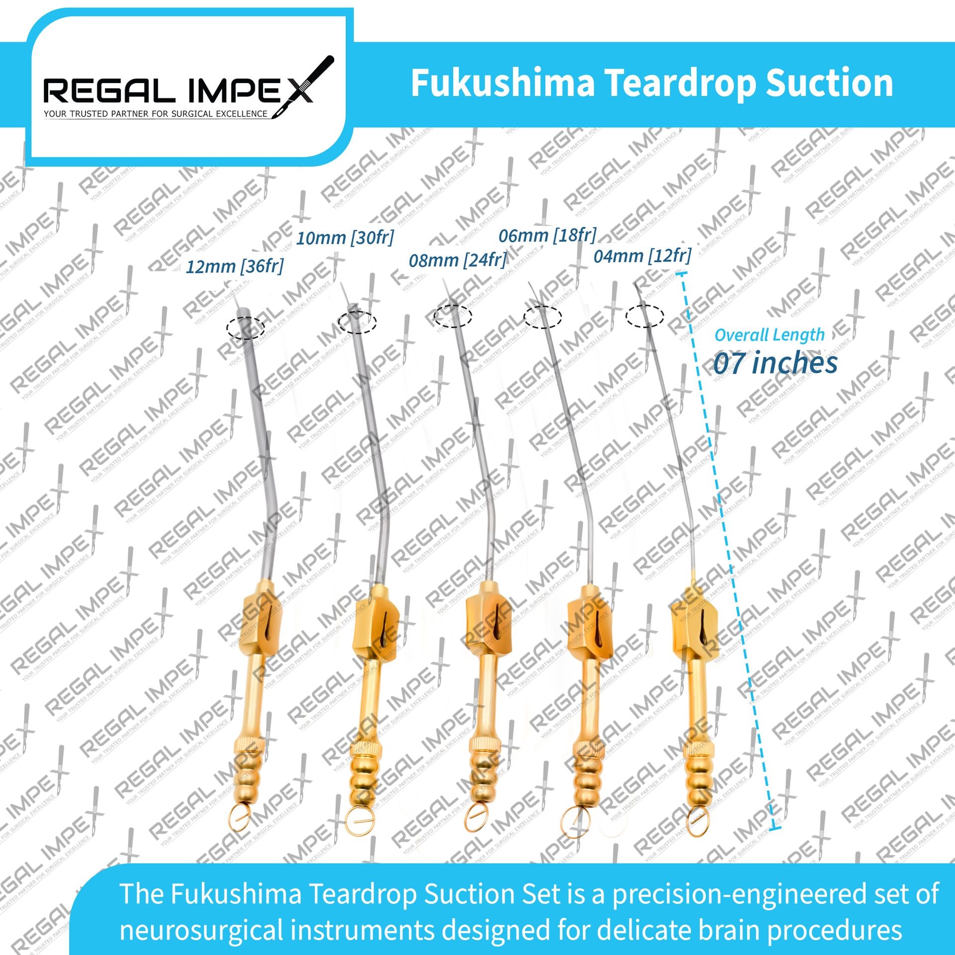 Fukushima Teardrop Suction Tube - fixed-angle Surgical Cannula (3F–12F ...