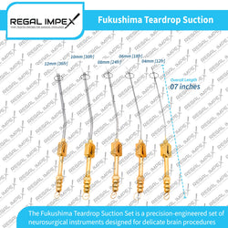 Fukushima Teardrop Suction Tube - fixed-angle Surgical Cannula (3F–12F)
