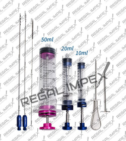 Luer-Lock microcannula and syringe set for fat transfer (10 ml, 20 ml, 50 ml) – infiltration & harvesting cannulas.