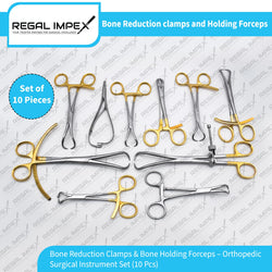 Speed-lock bone holding clamp with screw tightening for compression