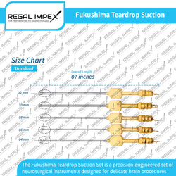 Sterile packed Fukushima teardrop suction cannula ready for surgical use